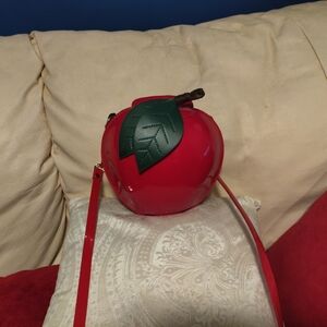 Vibrant Red and Green Apple Crossbody Bag